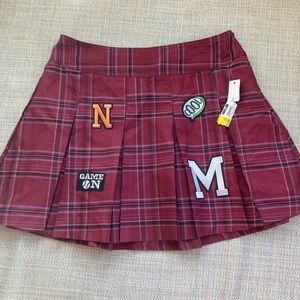 Teens red striped skirt